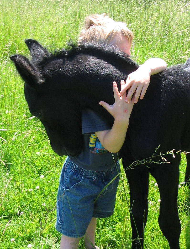 Jonathan giving Silverton a hug